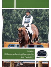 Cover of the DVD titled 'Longines FEI European Eventing Championships Blair Castle 2015', featuring a person riding a horse in equestrian attire, with the backdrop of an event setting.